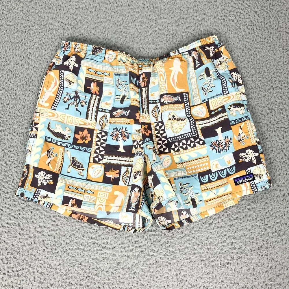 Patagonia Baggies Shorts Mens Large Multicolor Tropical Galapagos Swim Trunks